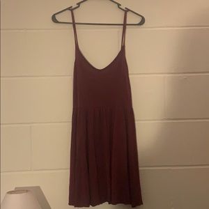 Burgundy Mini Dress with Tie-Back